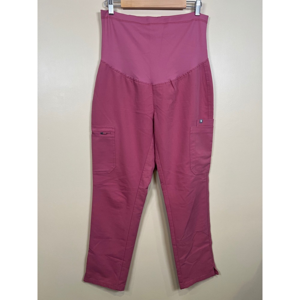 FIGS Kade Maternity Straight-Leg Scrub Pant MEDIUM Pink Cargo W19SW2043